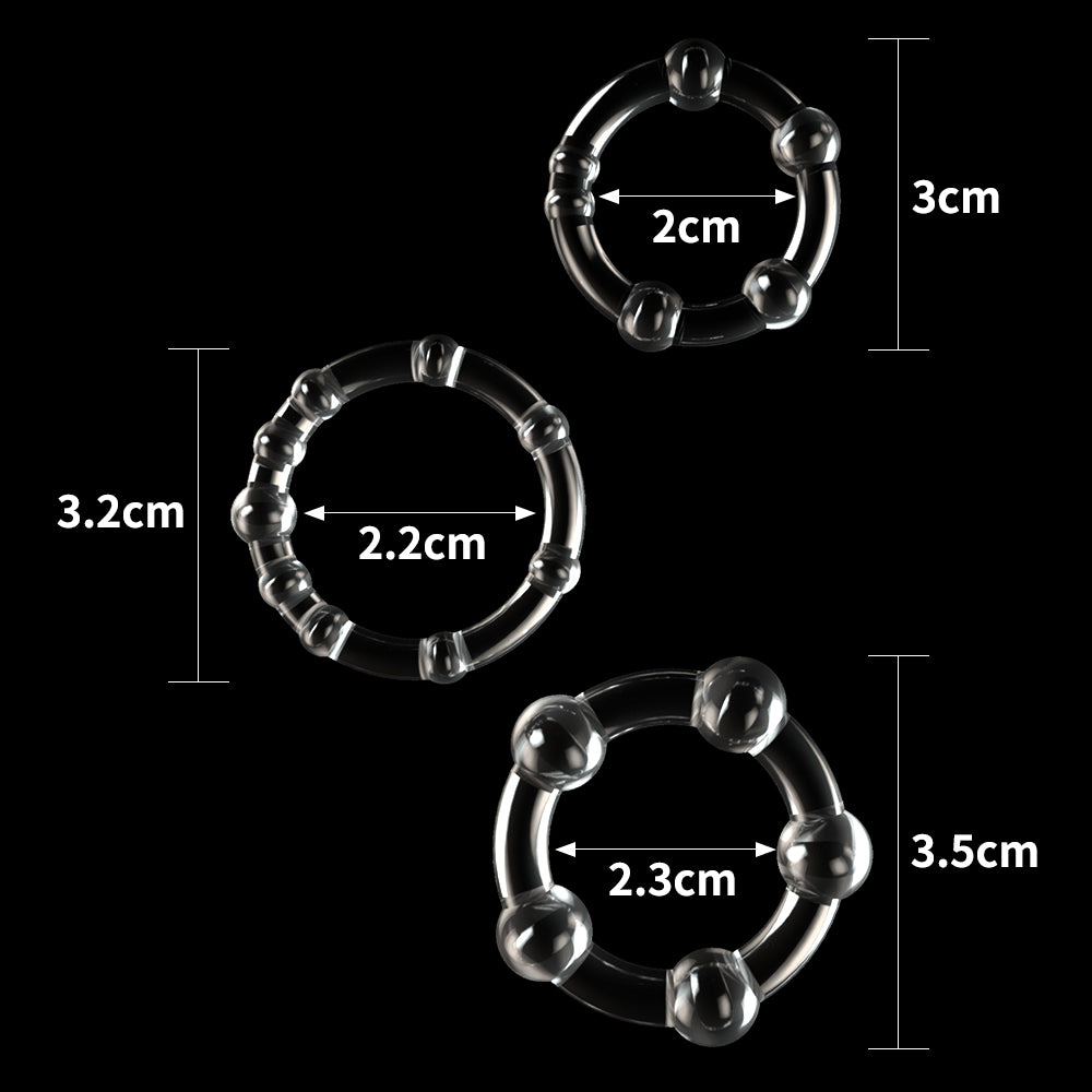 VSC Novelty - Set Anelli Fallici - Trasparenti