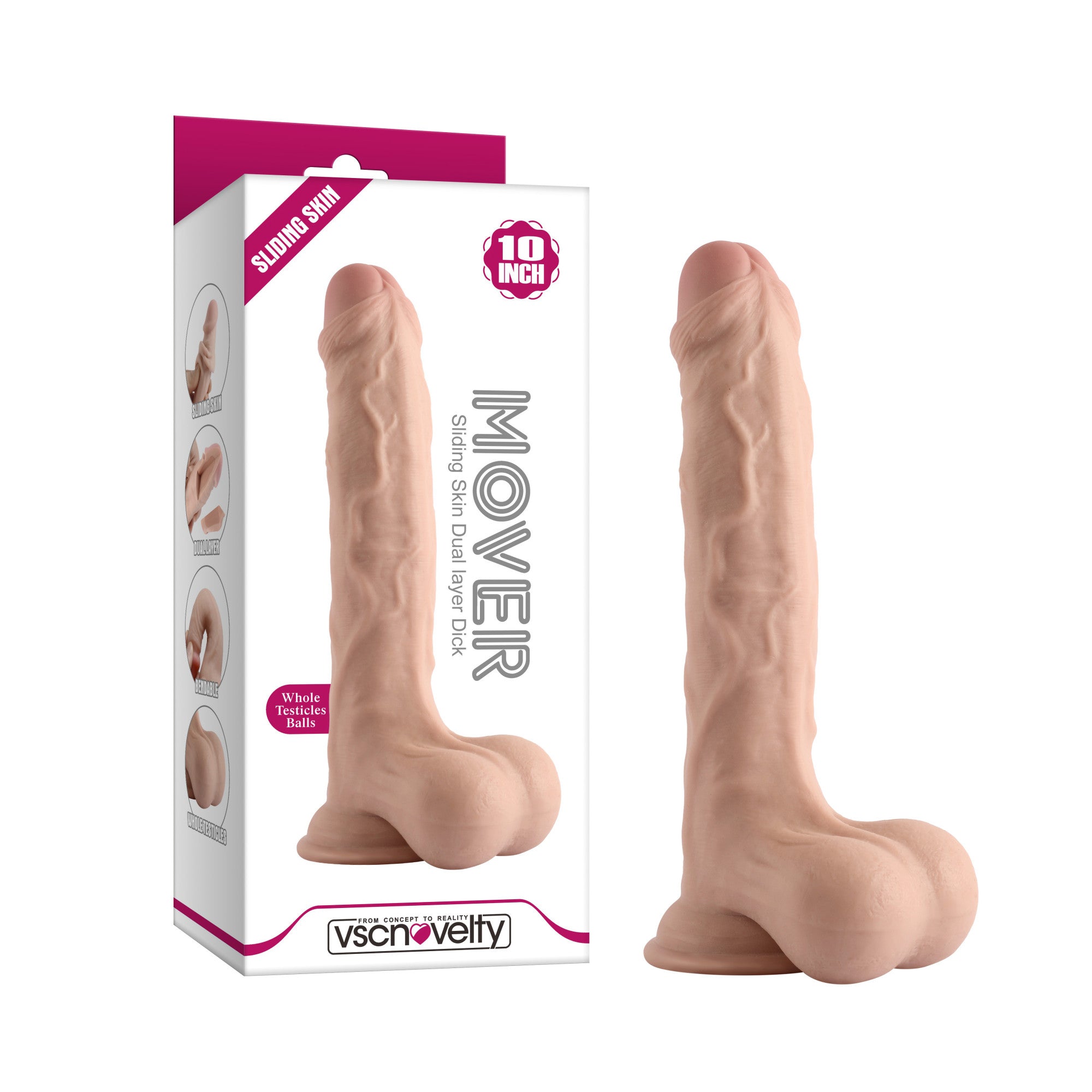 VSC Novelty - Dildo Sliding Skin Mover 10" - Color Carne