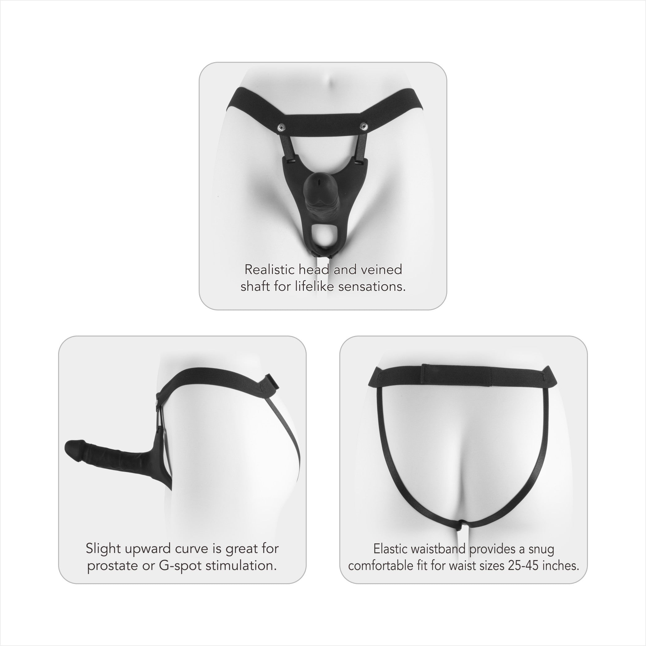 VSC Novelty - Strap-on con Dildo Cavo (Hollow) - 6" - Nero