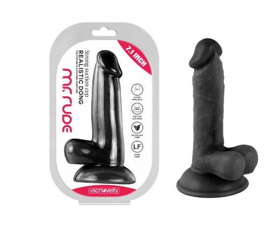 VSC Novelty - Dildo Realistico Mr. Rude - Nero - 7.1"