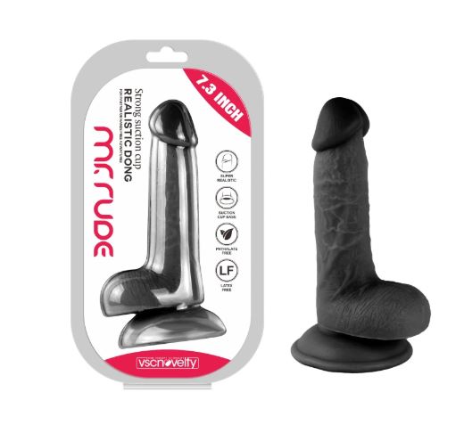 VSC Novelty - Dildo Realistico Mr. Rude - Nero - 7.3"