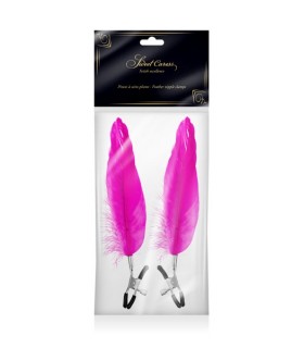 Sweet Caress - Pinza per Capezzoli Regolabile con Piuma - Rosa