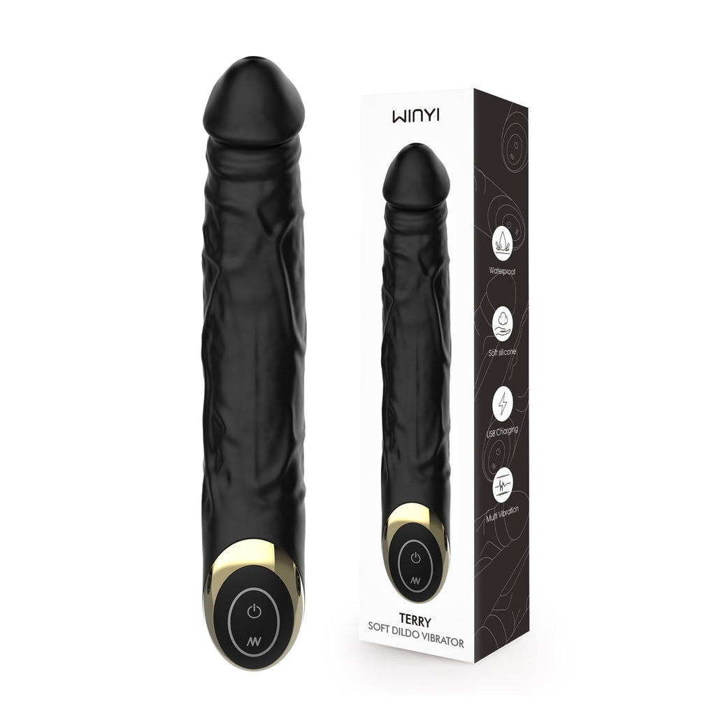 Winyi - Vibratore Realistico Soft Touch - Terry - Nero