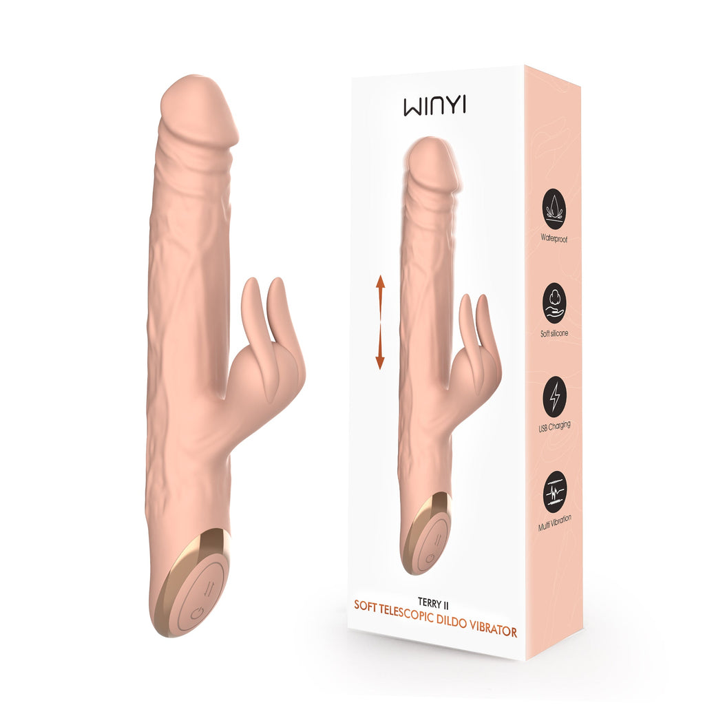Winyi - Vibratore Rabbit  & Thrusting Realistico Soft Touch - Terry II - Color Carne
