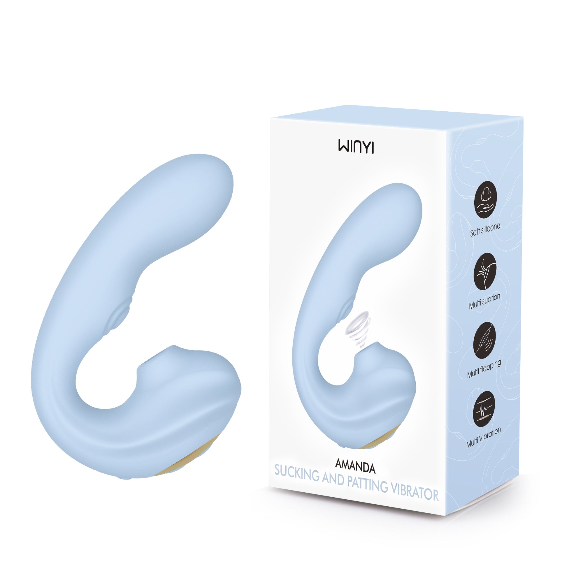 Winyi - Vibratore Flessibile Punto G con Tapping e Succhia Clitoride - Amanda