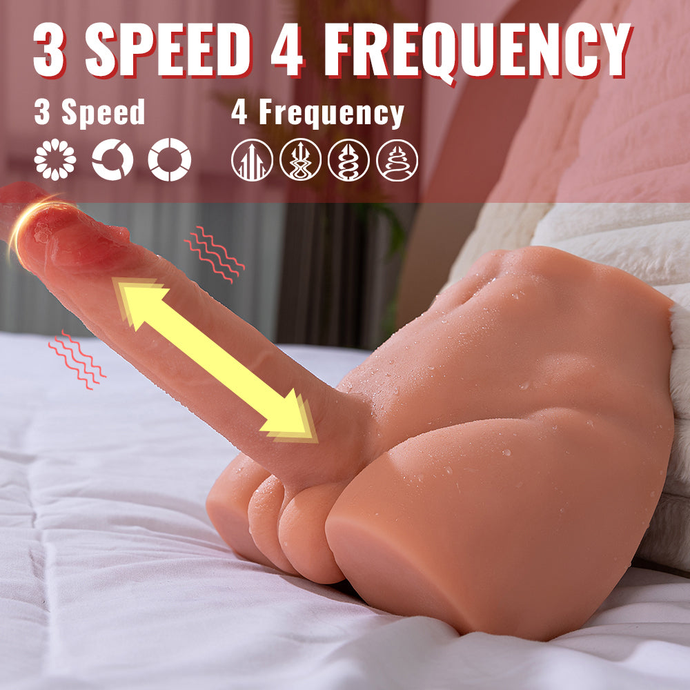 Xise - Peel - Torso con Dildo Thrusting e Vibrante - 6,80"