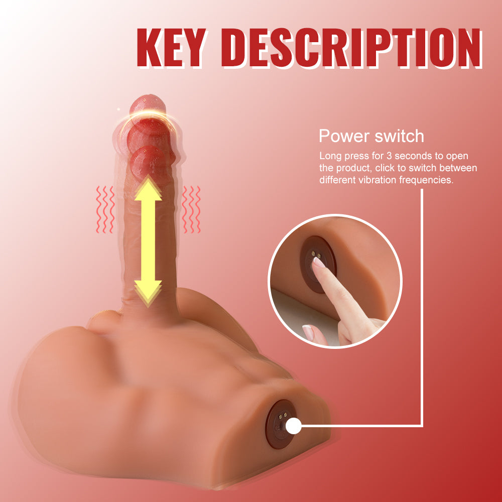 Xise - Peel - Torso con Dildo Thrusting e Vibrante - 6,80"