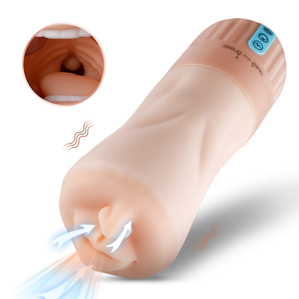 Xise - Suctroker V2 I - Masturbatore Bocca Realistico con Funzione Suzione e Vibrante