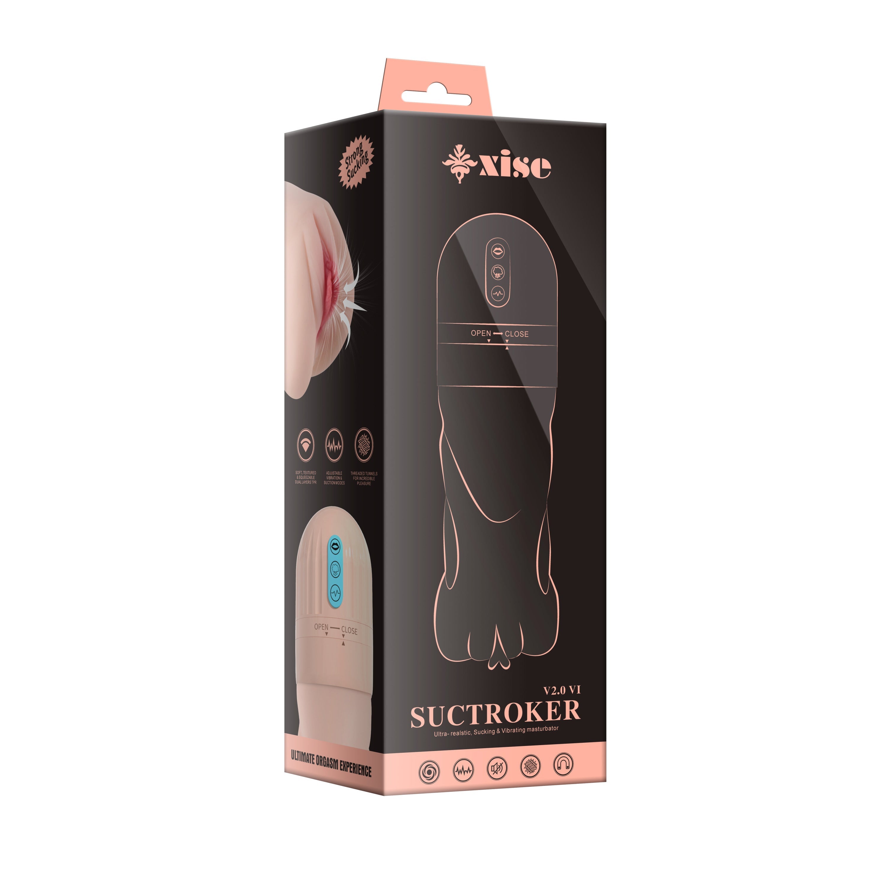 Xise - Suctroker V2 VI - Masturbatore Vagina con Funzione Suzione e Vibrante