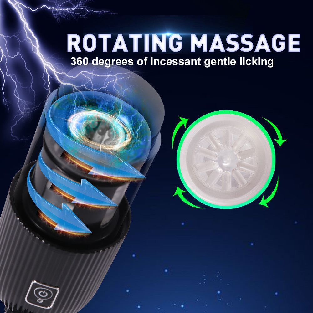 Xise - Masturbatore Neutro con Ventosa Funzione Rotante e Vibrante con Voce Sexy