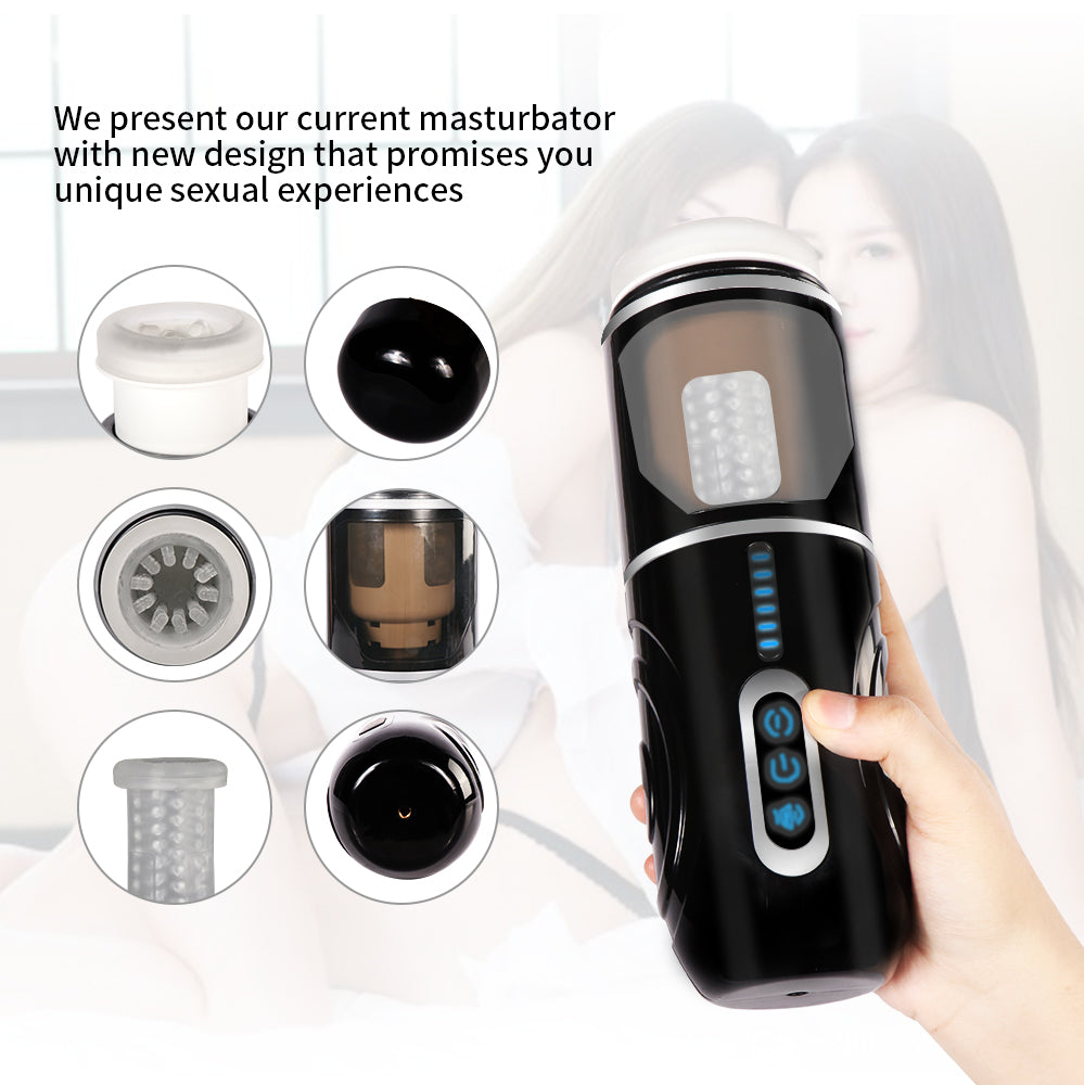 Xise - Masturbatore Neutro con Funzione Thrusting - Rotante e Vibrante con Voce Sexy