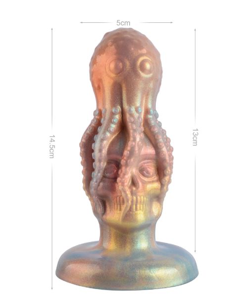 VSC Novelty - Dildo in Silicone Multicolor con Glitter Teschio con Polpo - Devilfish