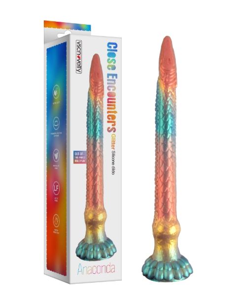 VSC Novelty - Dildo XL in Silicone Multicolor con Glitter - Anaconda