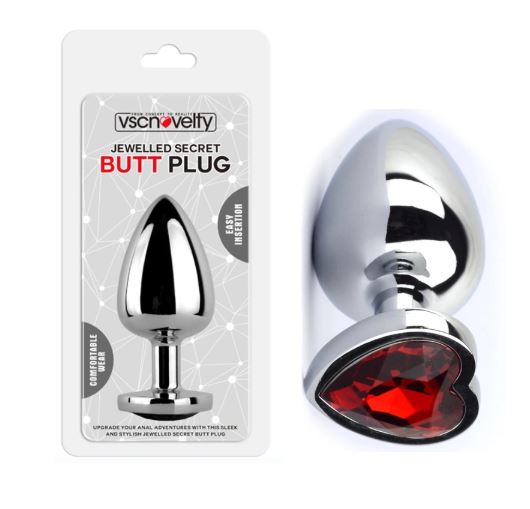 VSC Novelty - Plug Anale con Diamante a Cuore Rosso - L