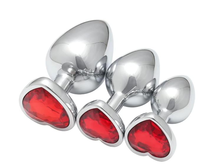 VSC Novelty - Plug Anale con Diamante a Cuore Rosso - M