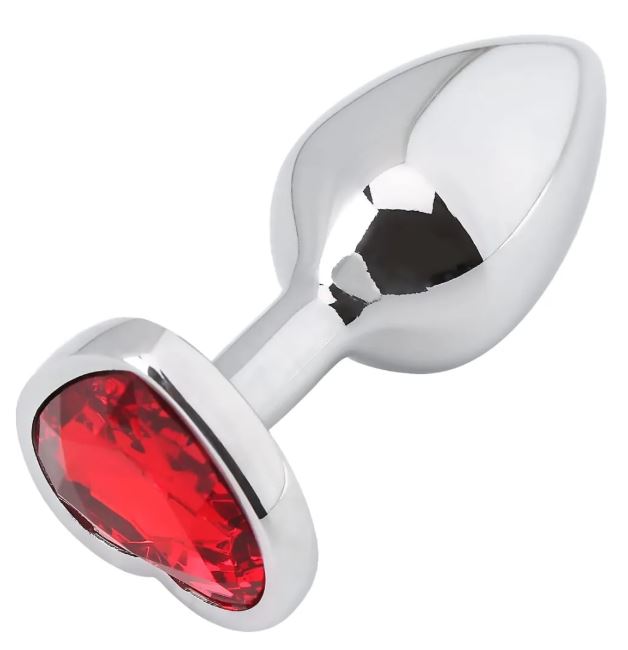 VSC Novelty - Plug Anale con Diamante a Cuore Rosso - M