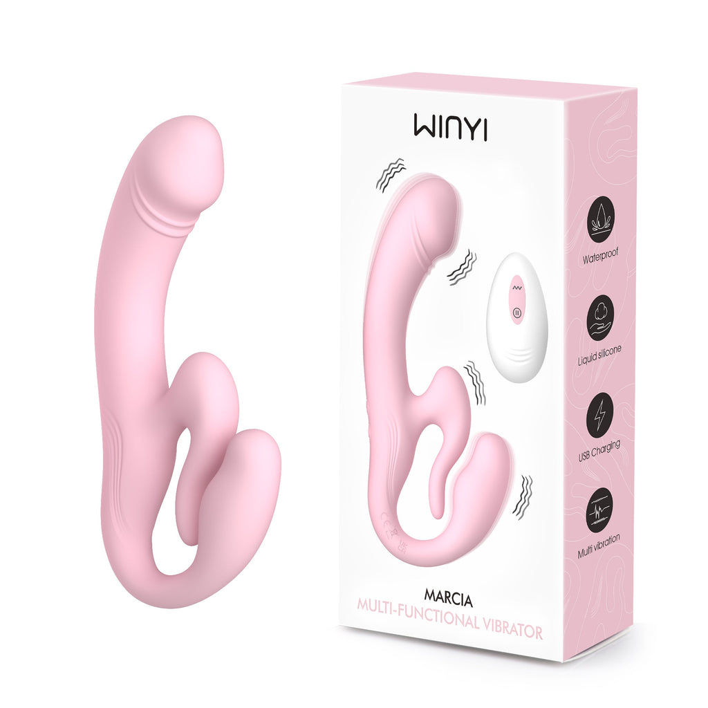Winyi - Strapless Doppio Vibrante con Telecomando - Marcia