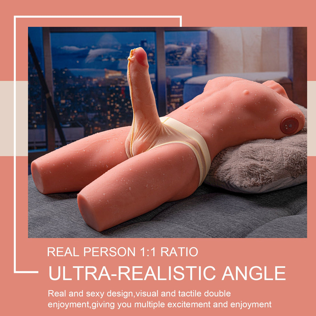 Xise - Jason - Torso Completo con Dildo Funzione Thrusting e Vibrante - 6,7"