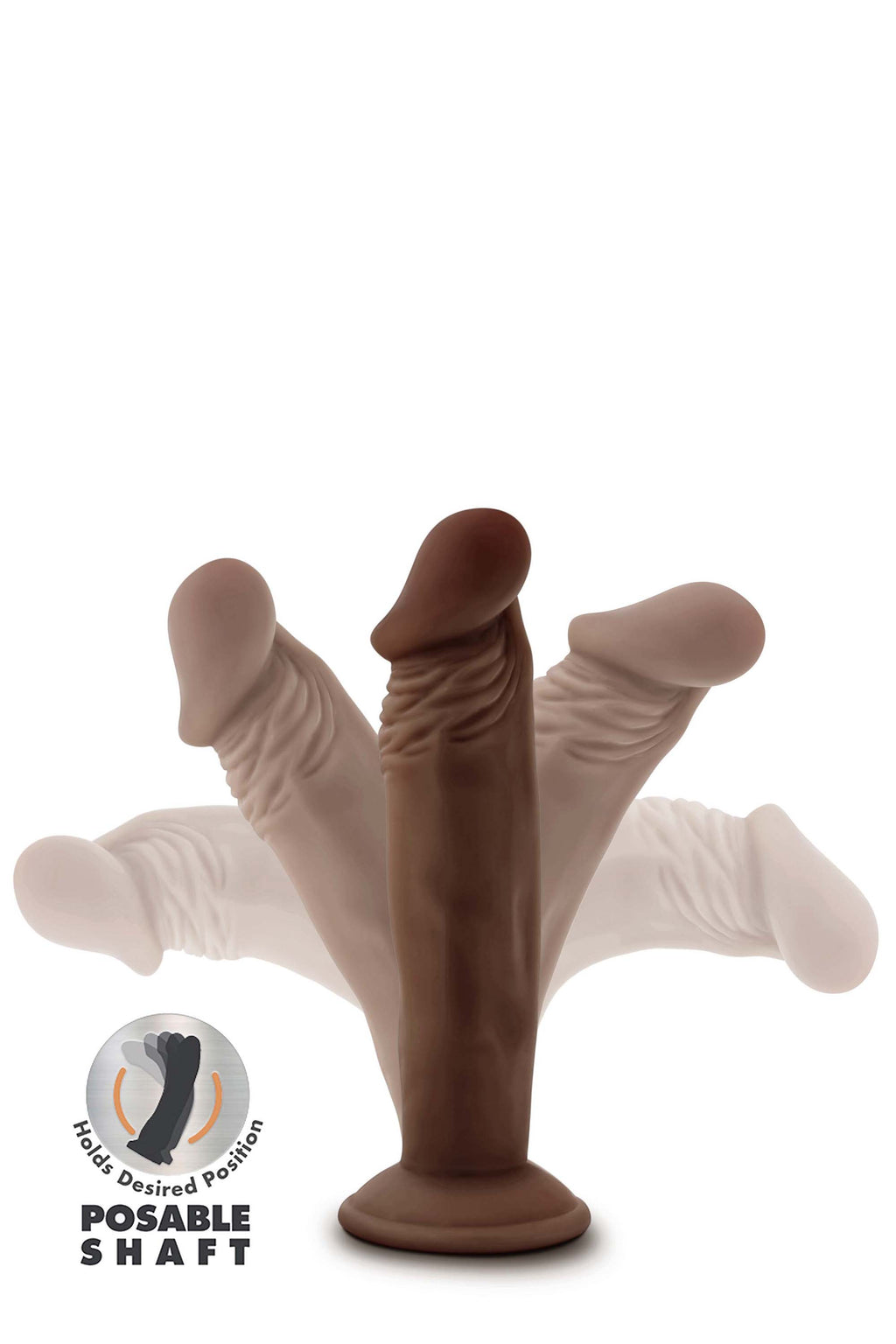 DR. SKIN PLUS DILDO POSIZIONABILE 6 POLLICI CIOCCOLATO