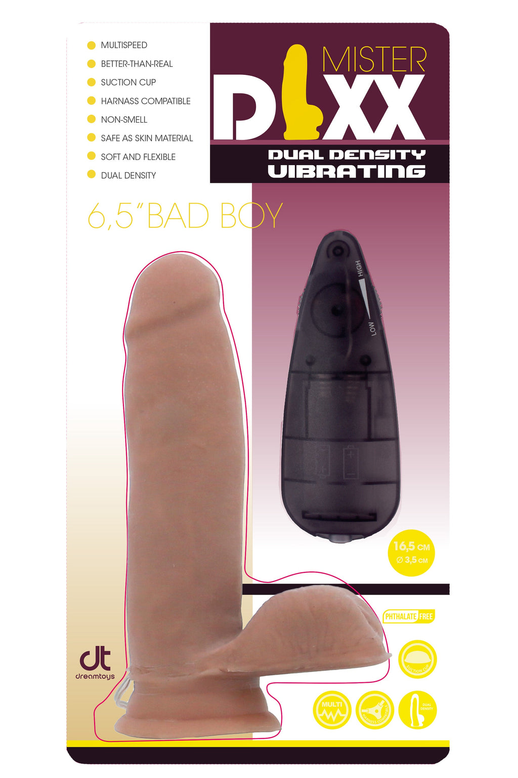 MR.DIXX BAD BOY 6,5' DUAL DENSITY VIBRATING DILDO