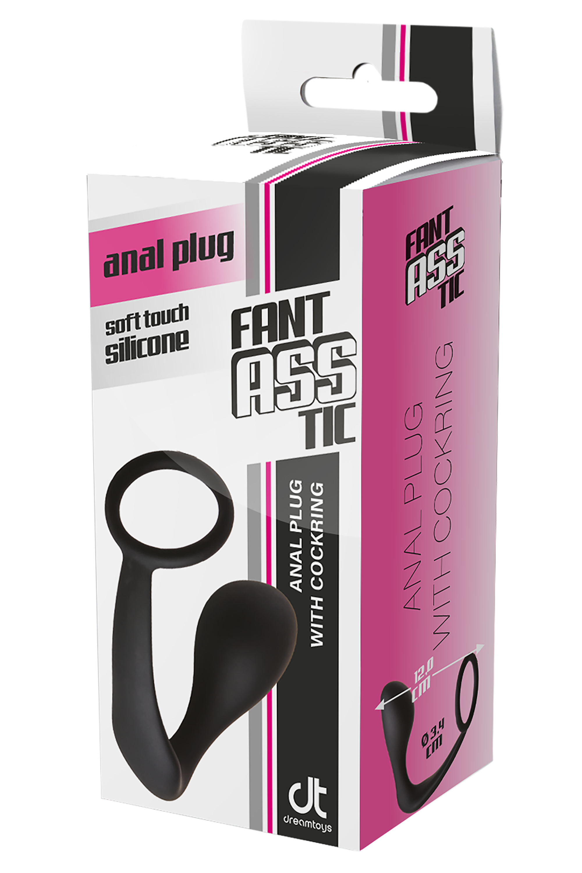 FANTASTICO PLUG ANALE CON ANELLO PER IL PENNELLO NERO