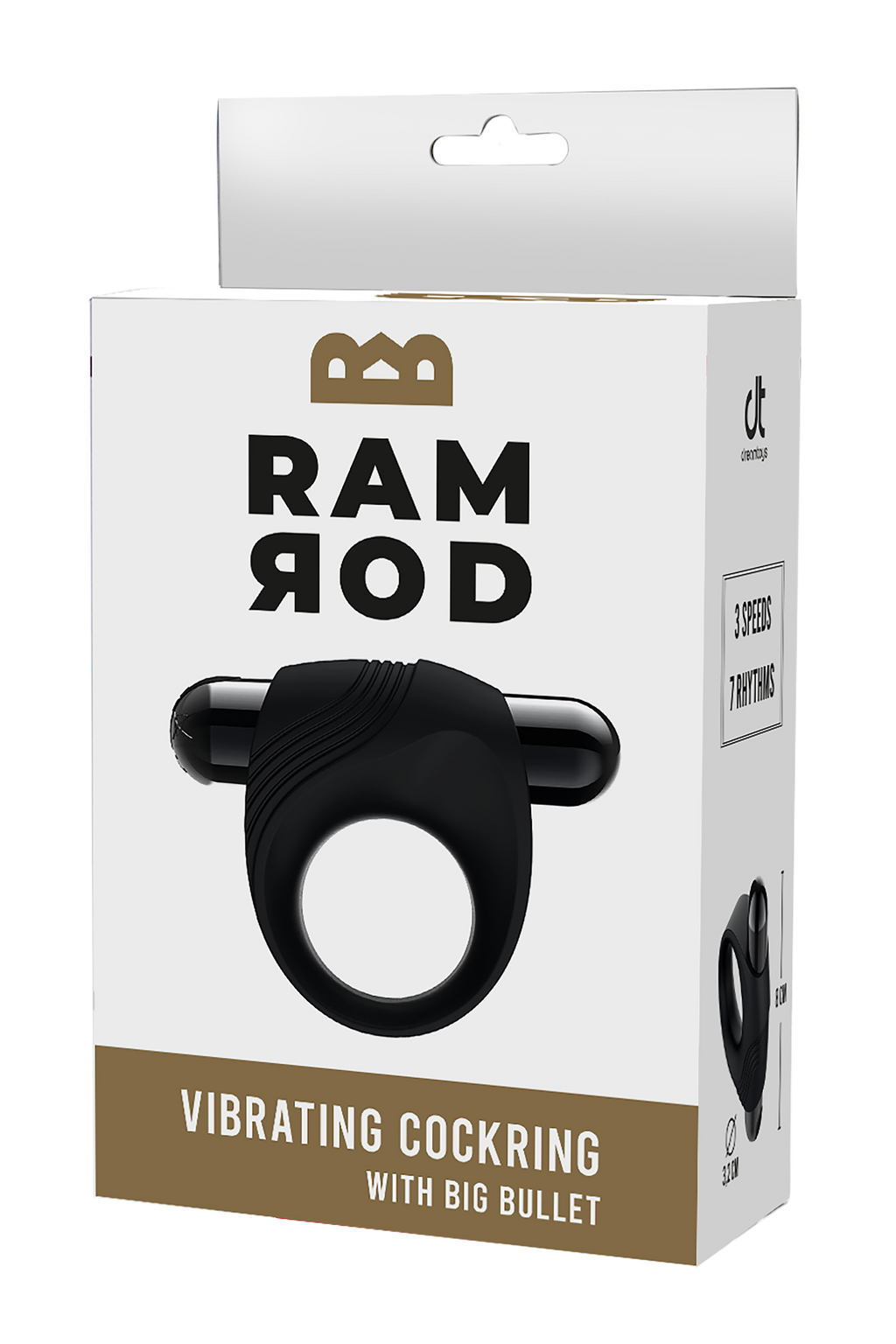 ANELLO PER IL PENE VIBRANTE RAMROD CON GRANDE PROIETTILE NERO
