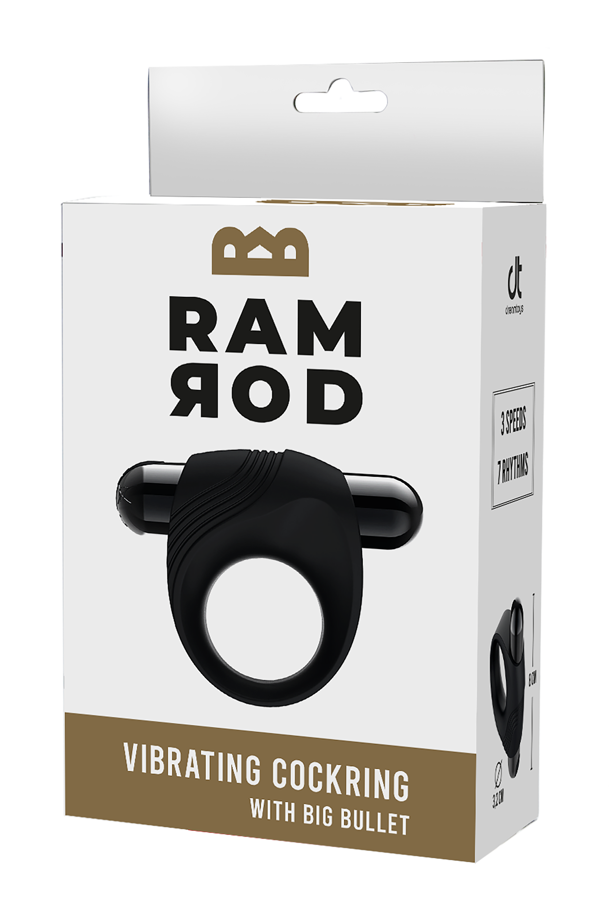 ANELLO PER IL PENE VIBRANTE RAMROD CON GRANDE PROIETTILE NERO