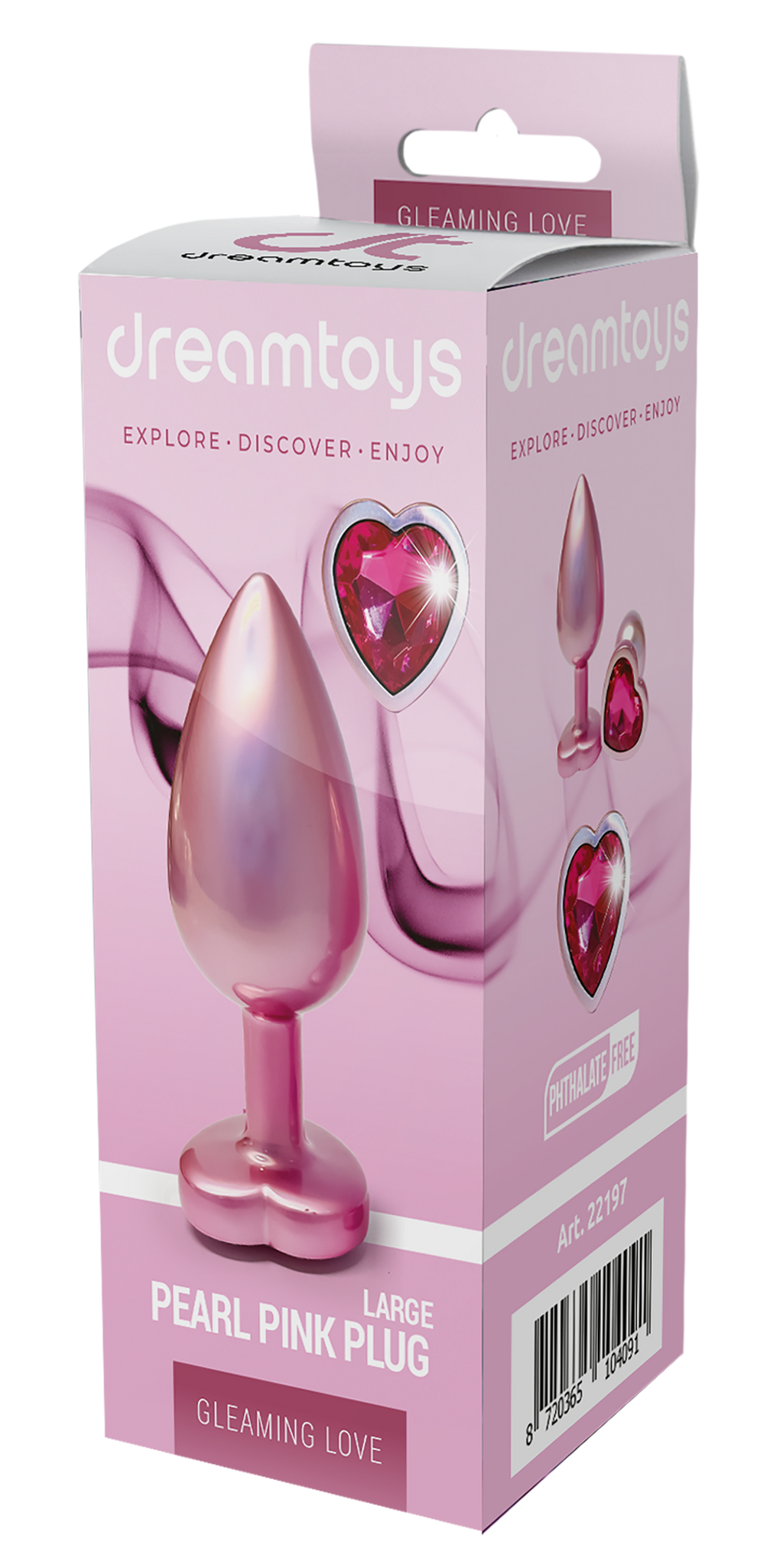 Plug grande rosa perla scintillante dell'amore