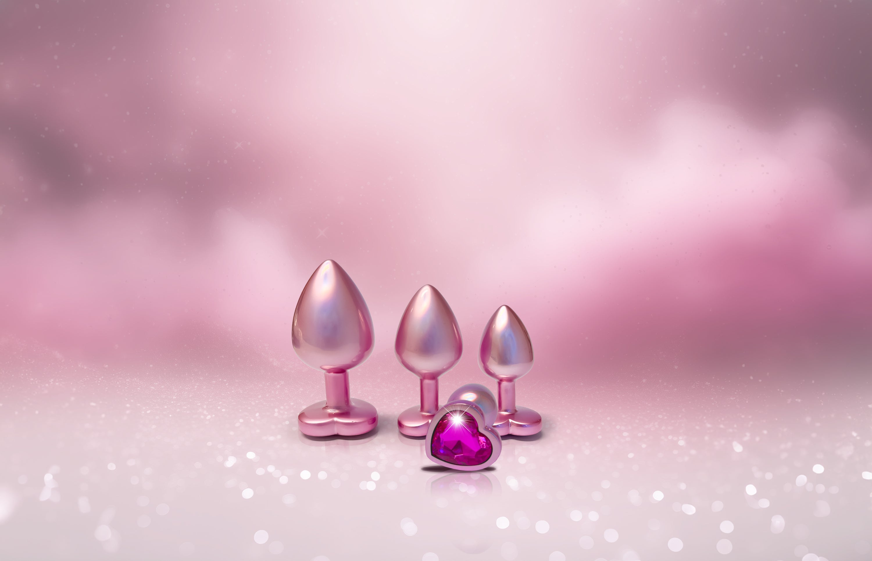 Plug grande rosa perla scintillante dell'amore