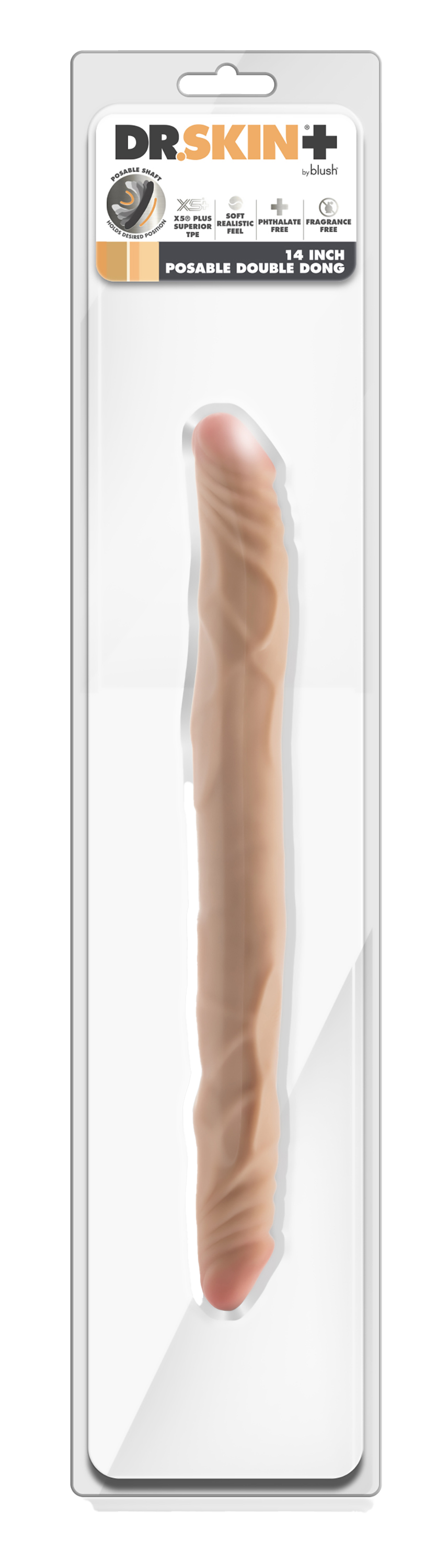 DR. SKIN PLUS 14" DOPPIO DONG POSABILE BEIGE