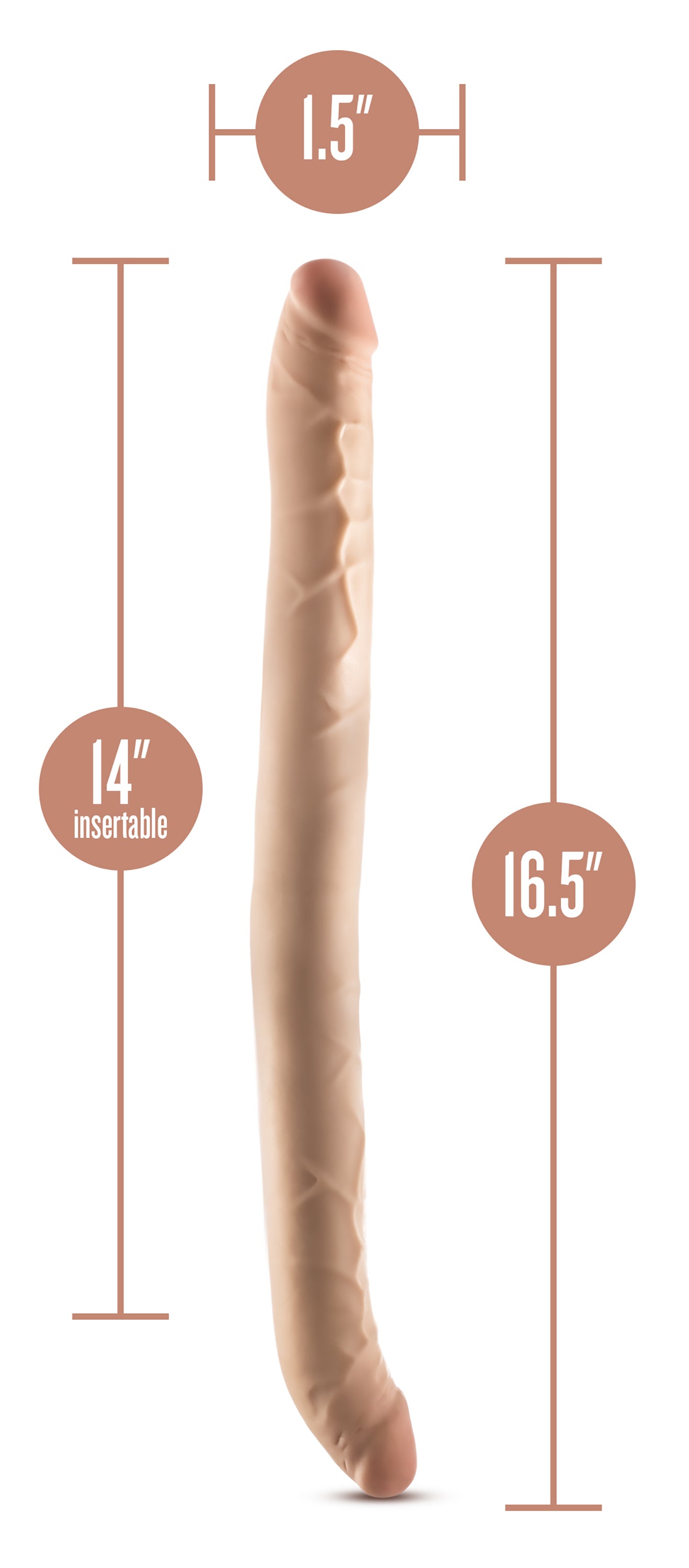 DR. SKIN PLUS 16.5" DOPPIO DONG POSIZIONABILE BEIGE