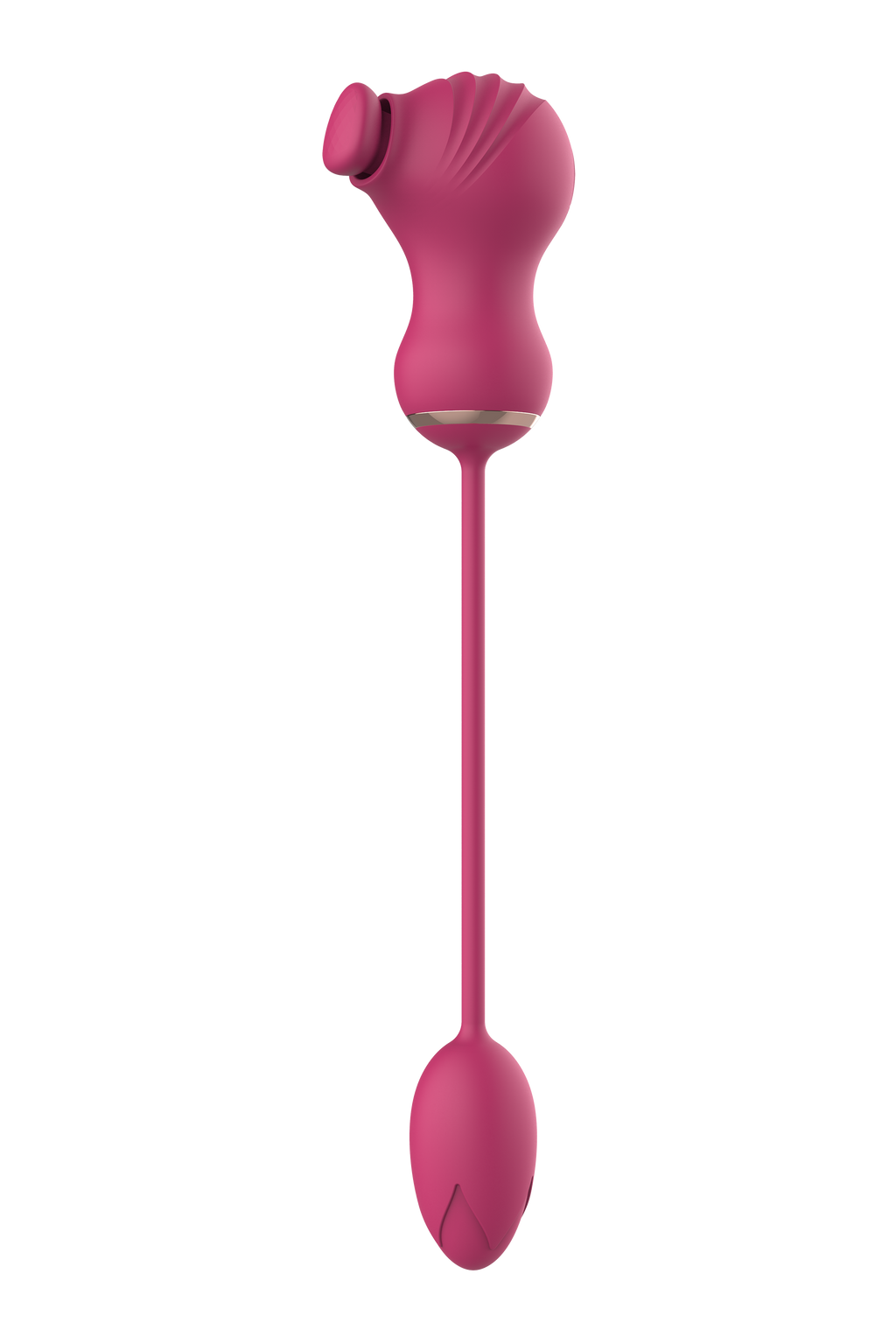 ESSENTIALS DOPPIO STIMOLATORE FLESSIBILE E UOVO VIBRANTE ROSA