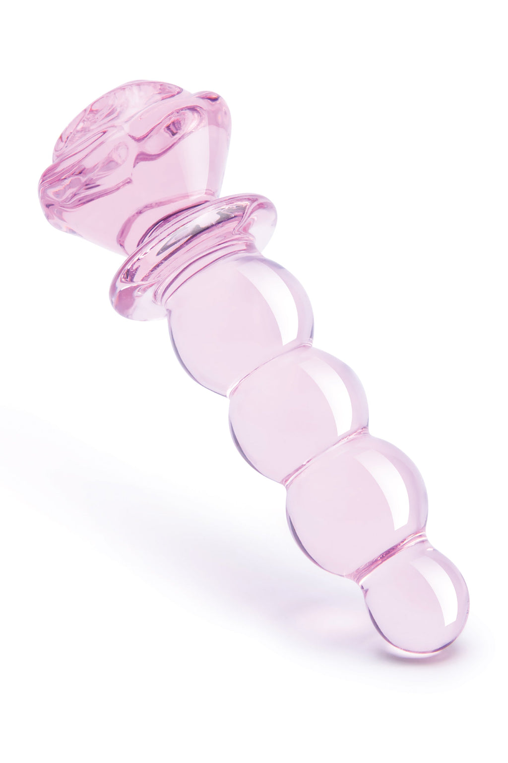 Tappo in vetro smaltato a forma di rosa con perline