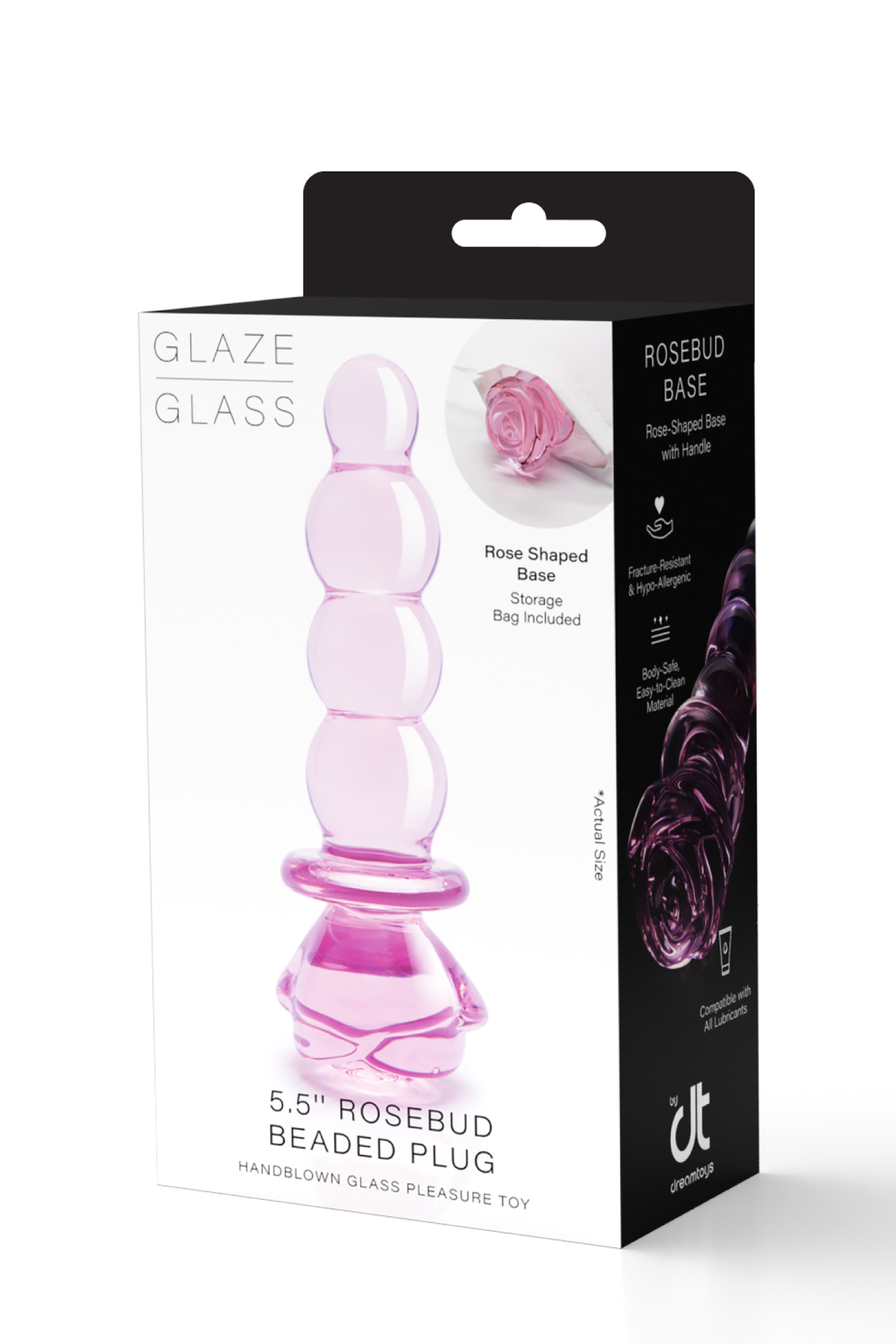 Tappo in vetro smaltato a forma di rosa con perline