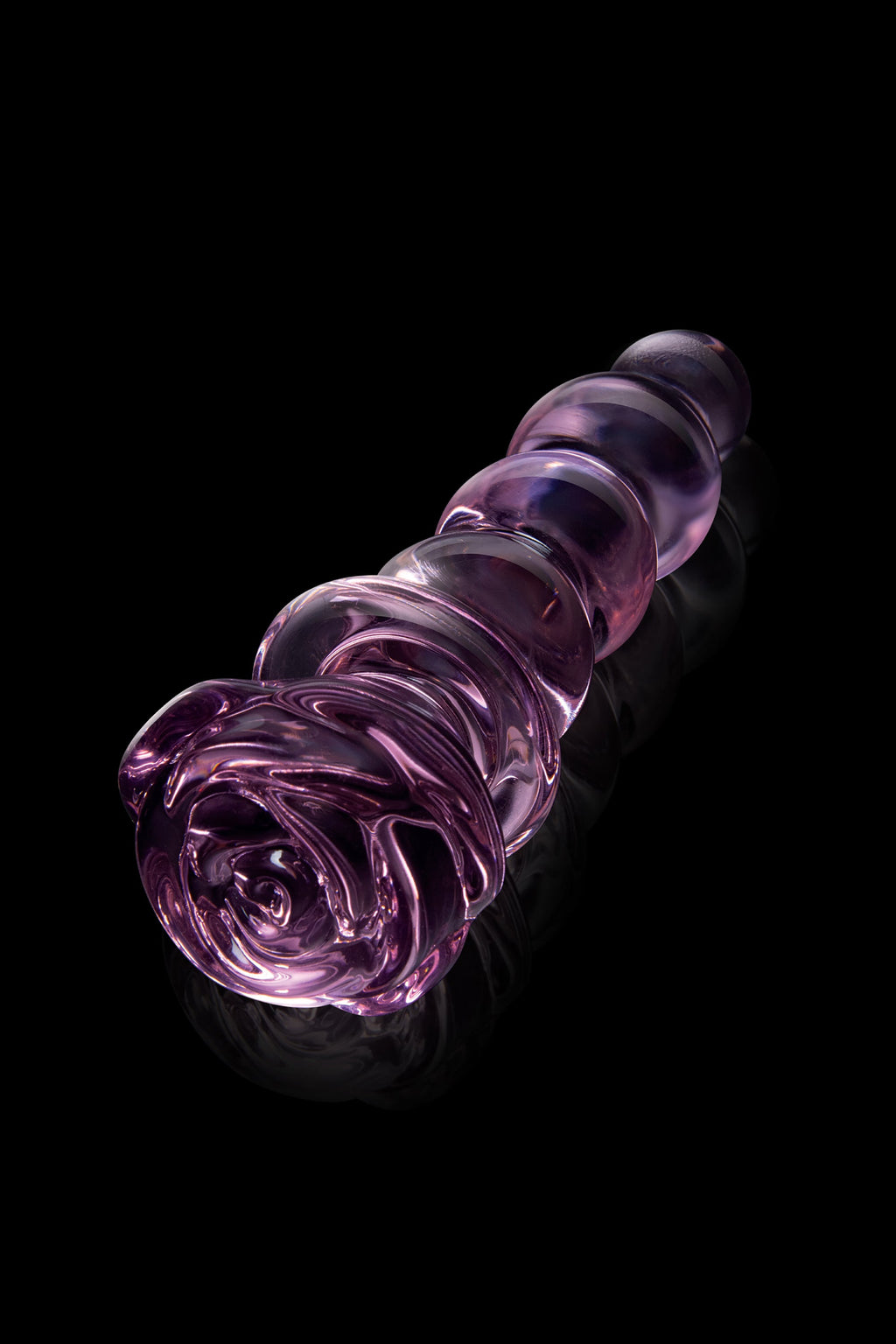 Tappo in vetro smaltato a forma di rosa con perline
