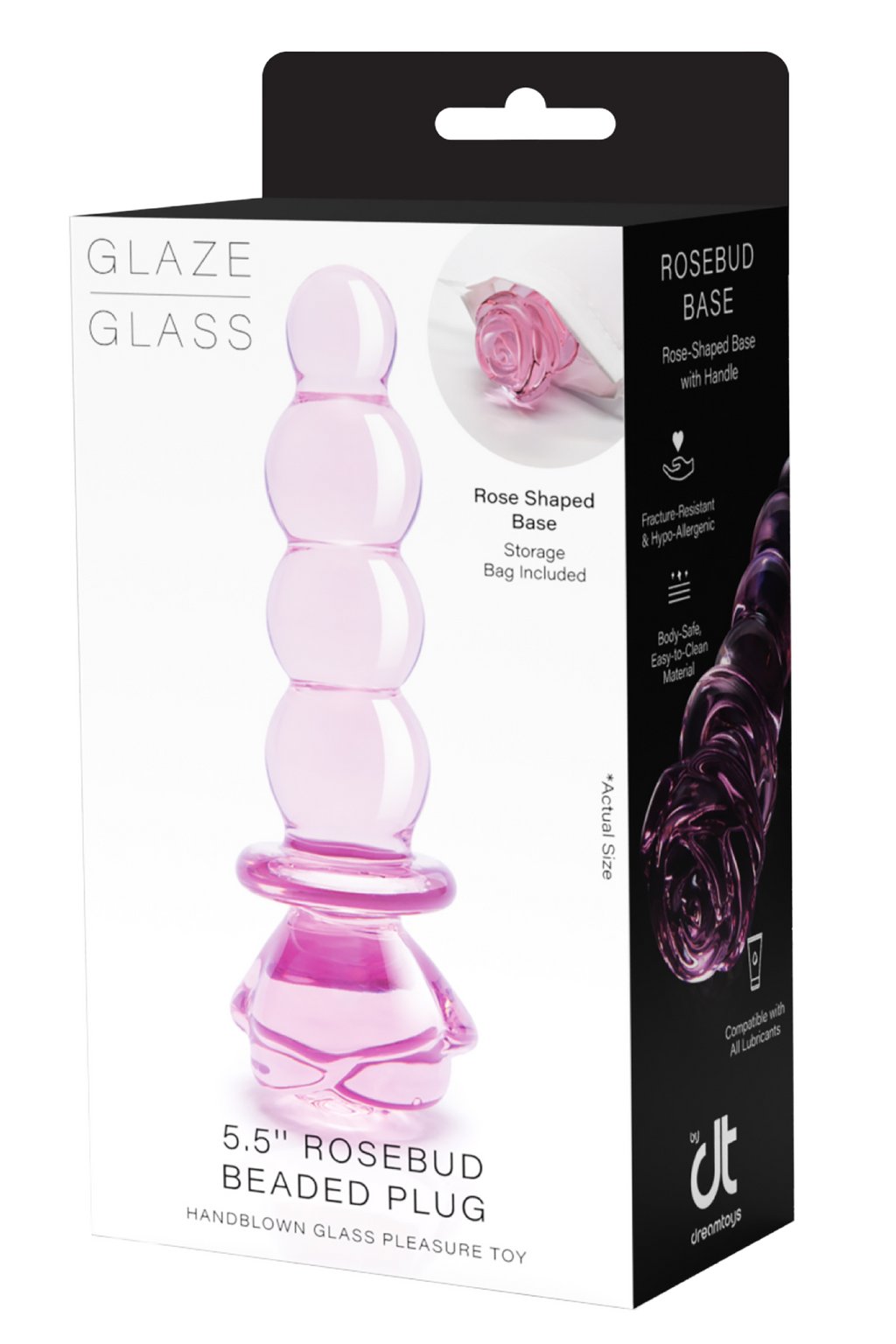 Tappo in vetro smaltato a forma di rosa con perline