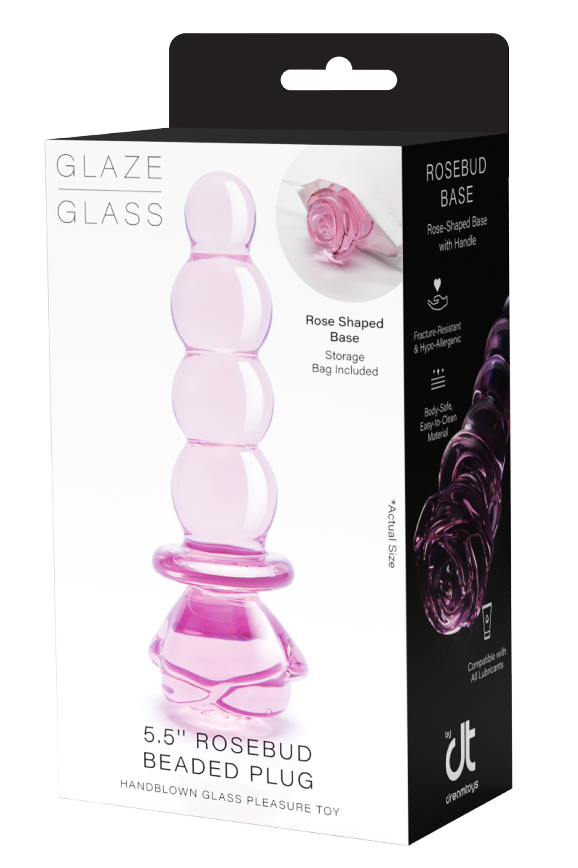 Tappo in vetro smaltato a forma di rosa con perline
