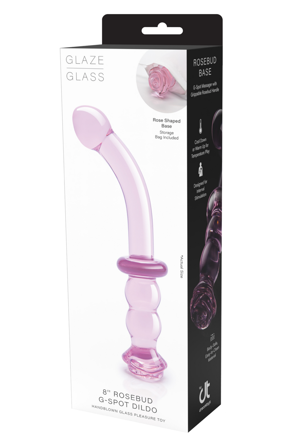 DILDO G-SPOT IN VETRO ROSA GLASS