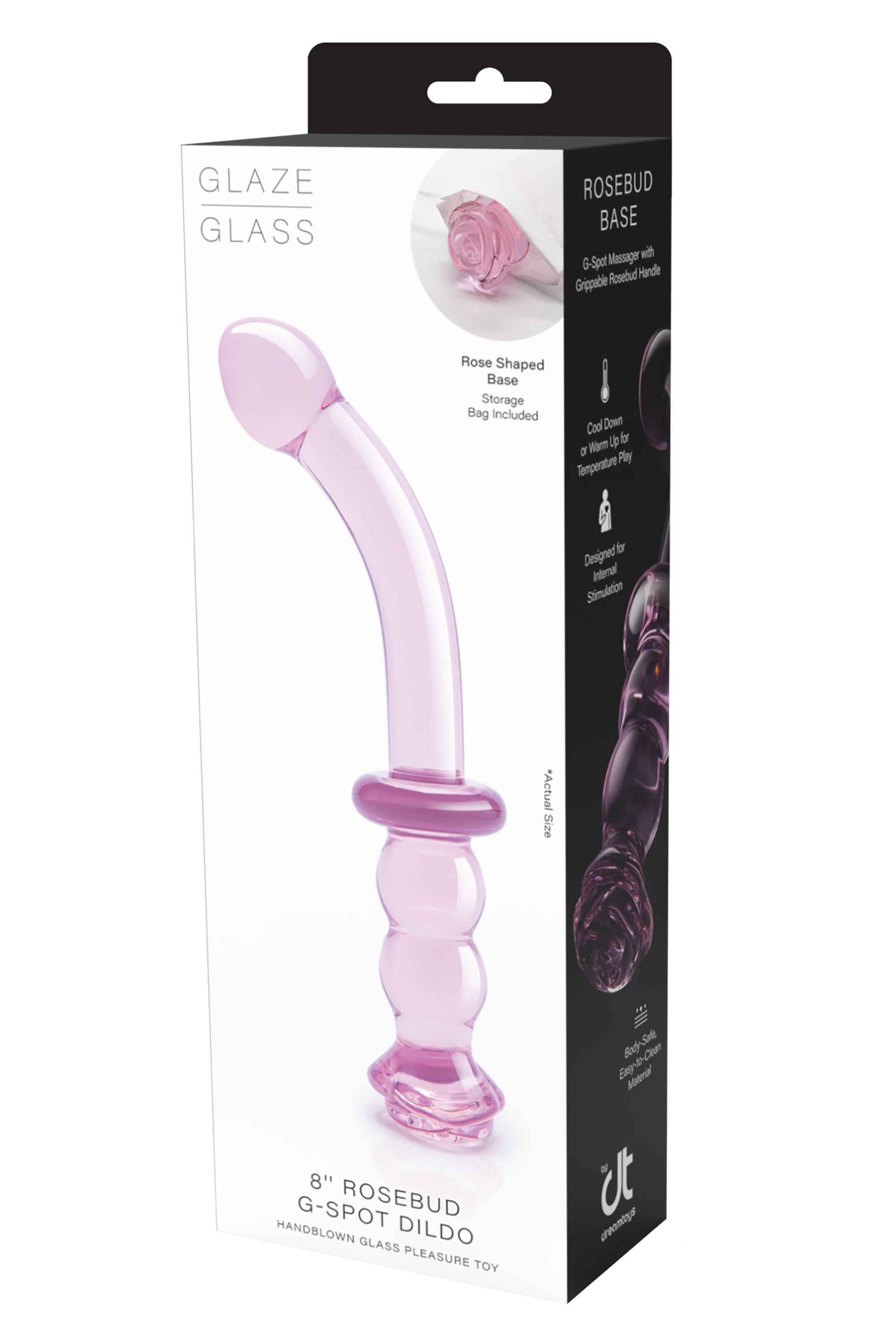 DILDO G-SPOT IN VETRO ROSA GLASS