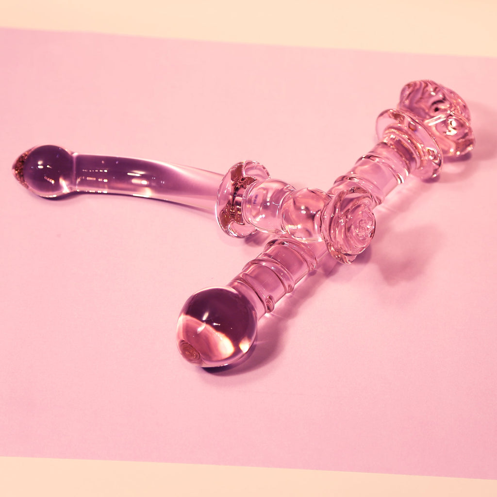 DILDO G-SPOT IN VETRO ROSA GLASS