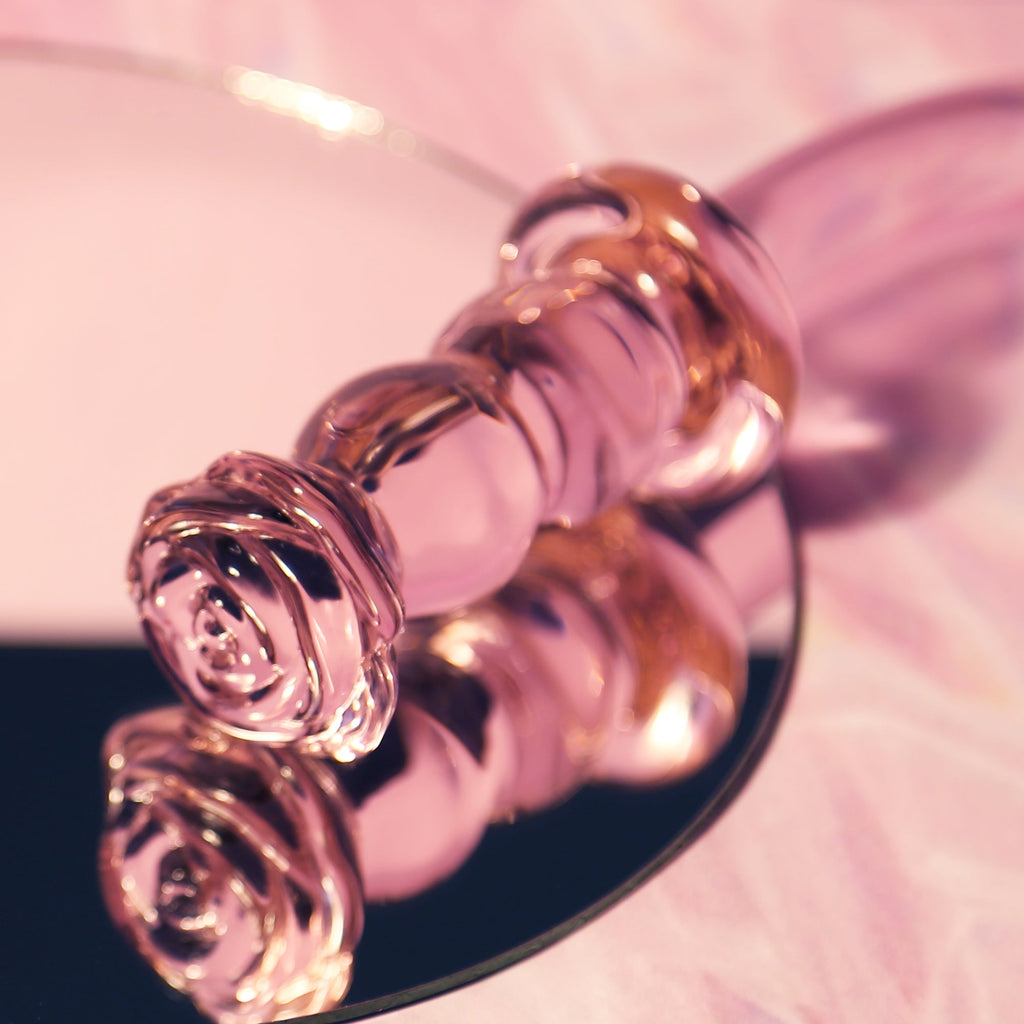 DILDO G-SPOT IN VETRO ROSA GLASS