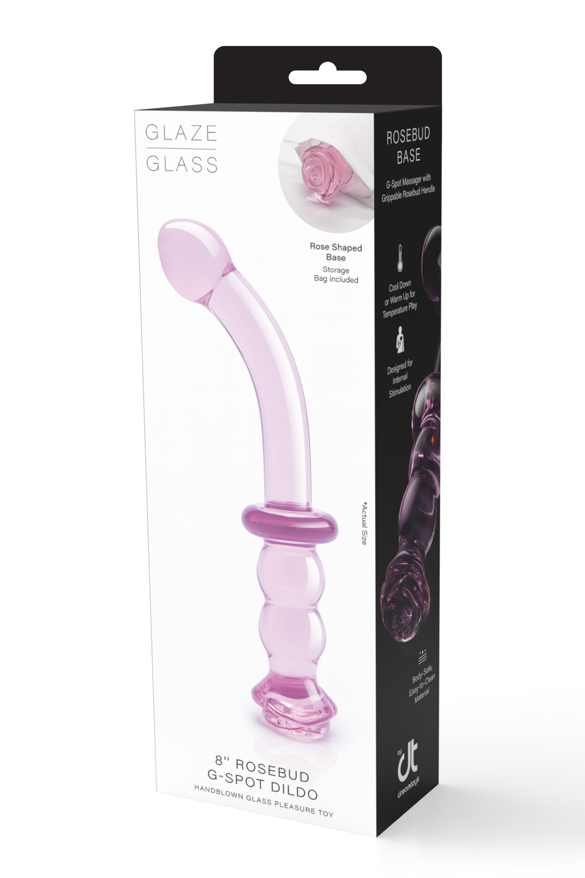DILDO G-SPOT IN VETRO ROSA GLASS