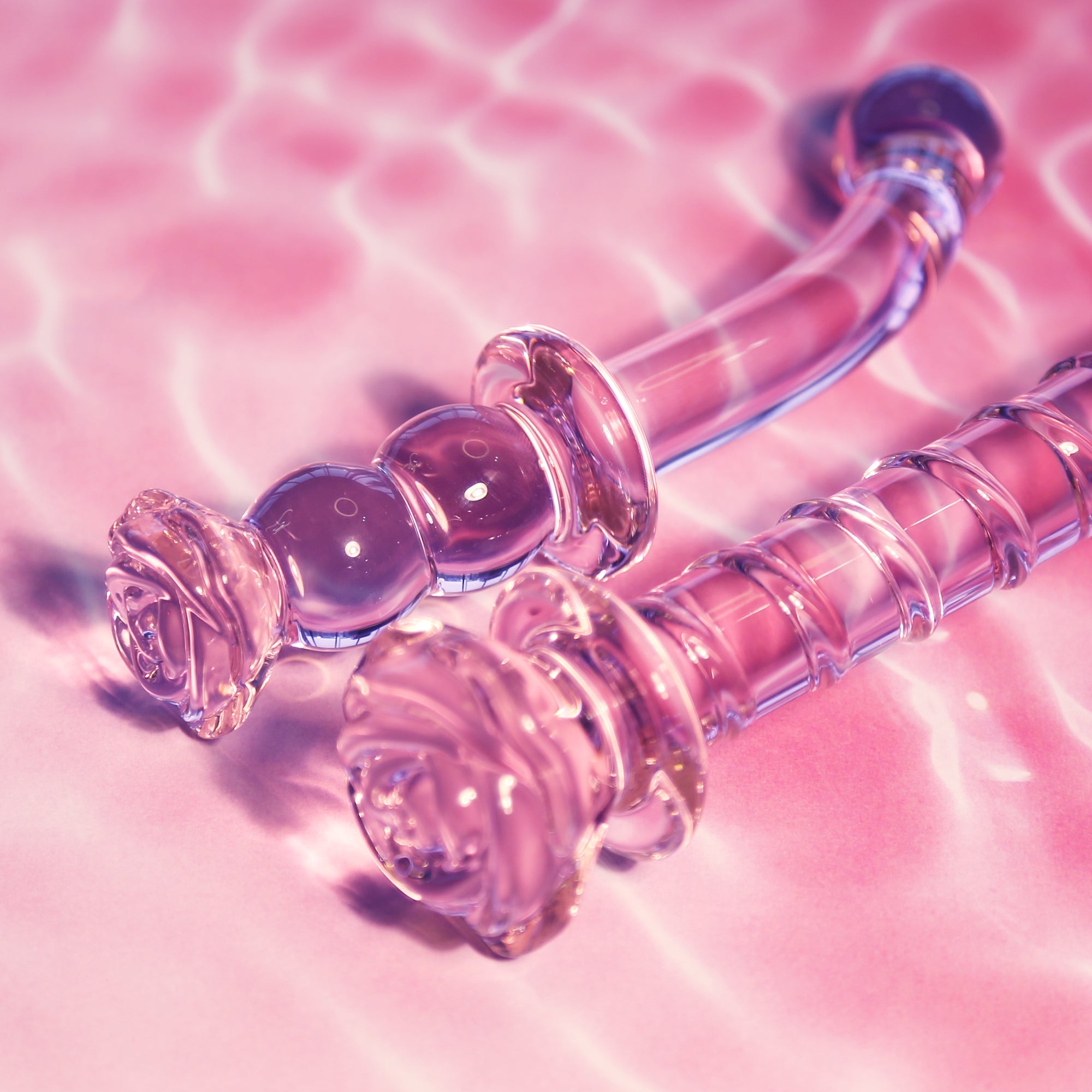 DILDO G-SPOT IN VETRO ROSA GLASS