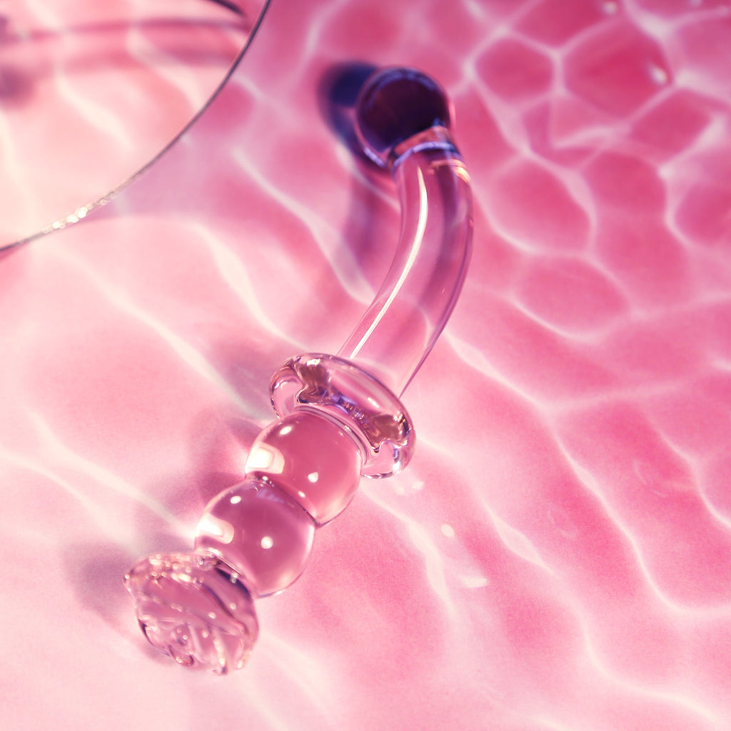 DILDO G-SPOT IN VETRO ROSA GLASS
