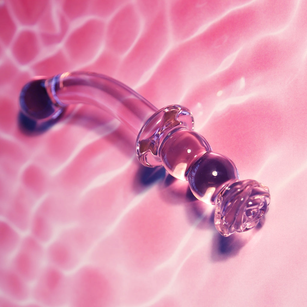 DILDO G-SPOT IN VETRO ROSA GLASS