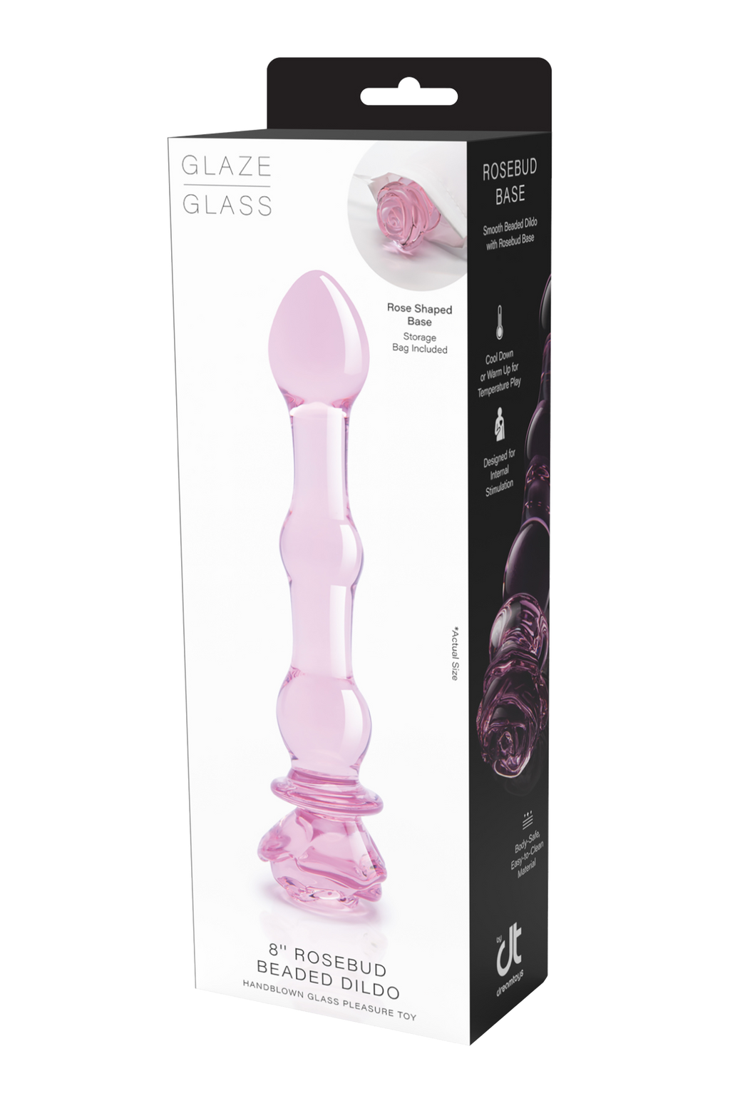 DILDO CON PERLINE IN VETRO Smaltato ROSA