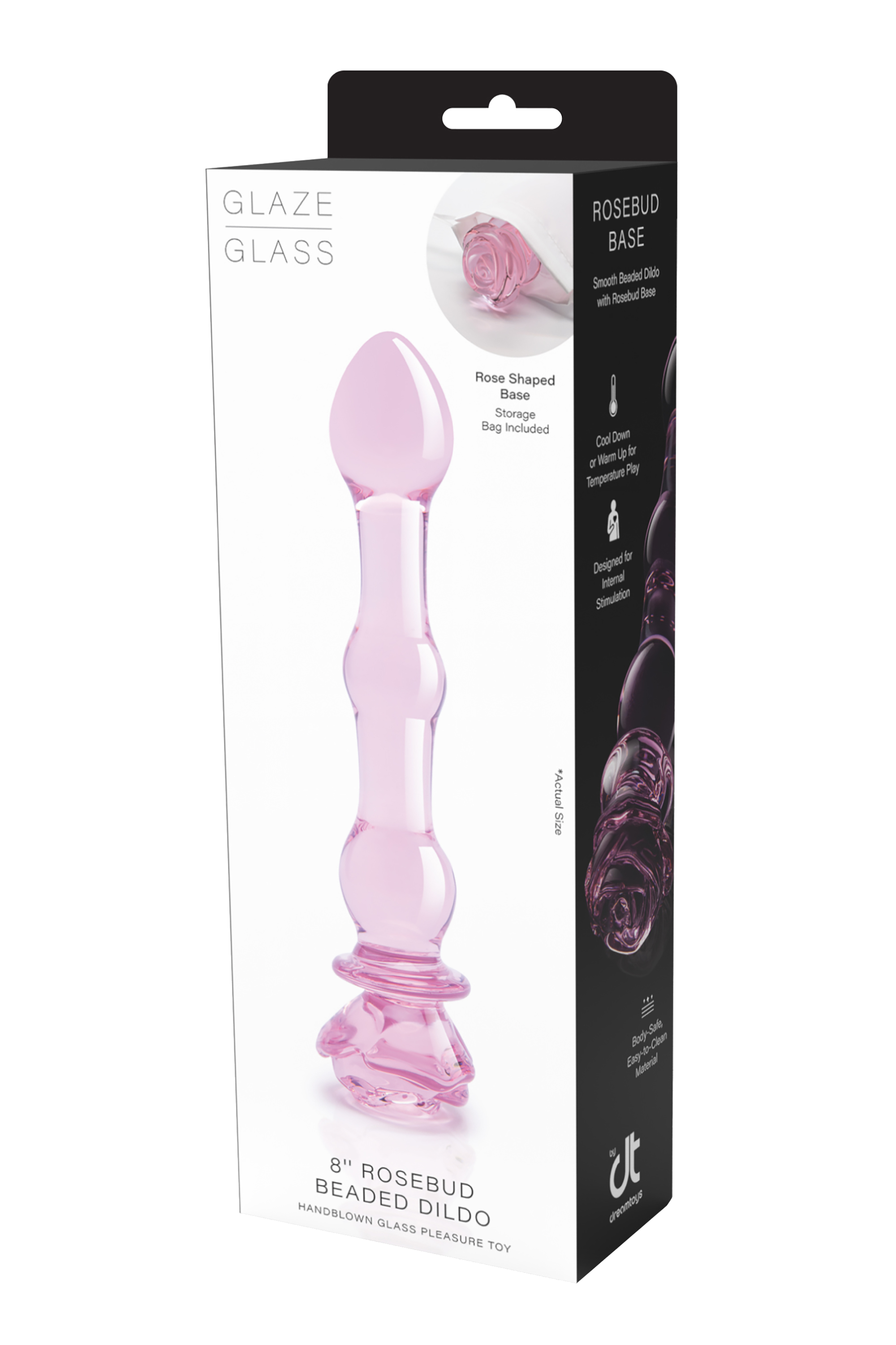 DILDO CON PERLINE IN VETRO Smaltato ROSA