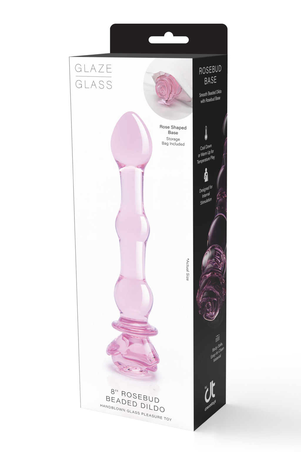 DILDO CON PERLINE IN VETRO Smaltato ROSA