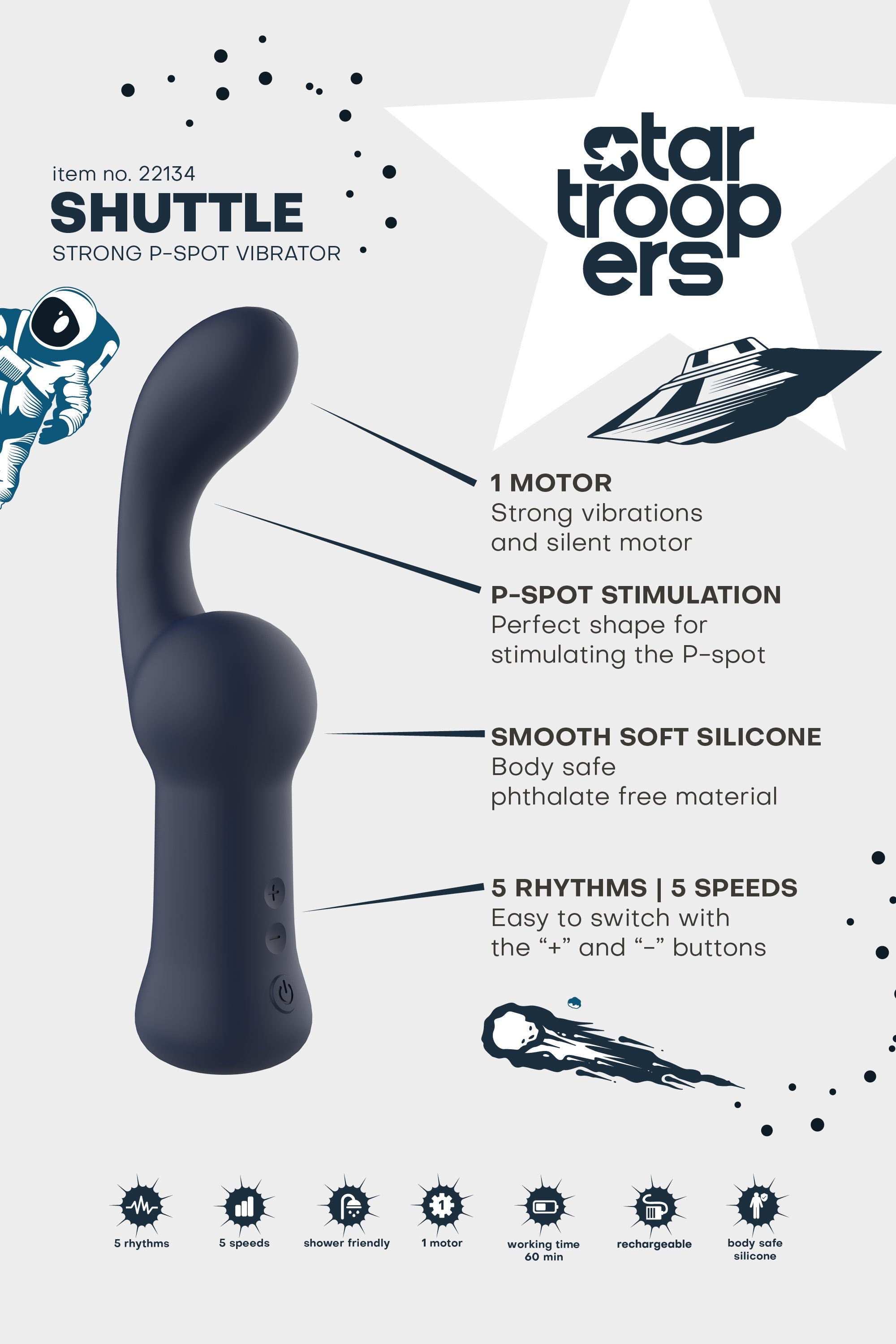 VIBRATORE STARTROOPERS SHUTTLE STRONG P-SPOT