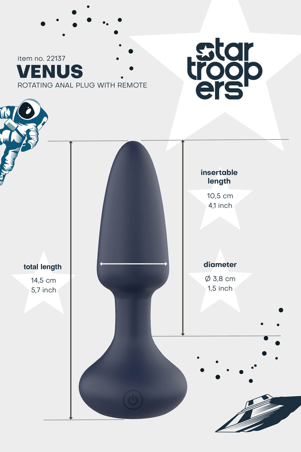 STARTROOPERS VENUS ROTANTE ANAL PLUG CON TELECOMANDO